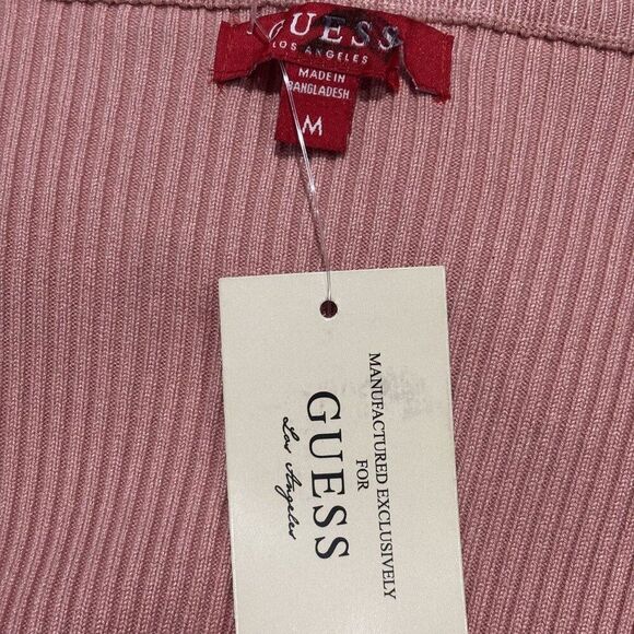 NWT Guess Eco Farai Sweater Dress M Pullover Bodycon Knit Long Sleeve Pink - Picture 8 of 9